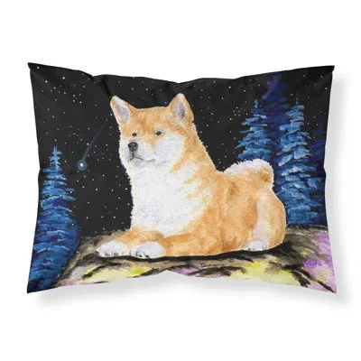 Caroline's Treasures Starry Night Shiba Inu Moisture Wicking Pillowcase In Beige