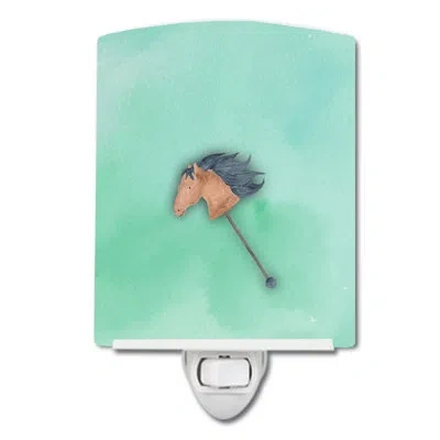 Caroline's Treasures Stick Horse Ceramic Night Light In Teal