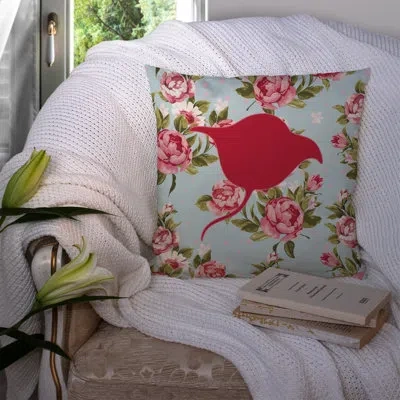 Caroline's Treasures Stingray Shabby Elegance Blue Roses Indoor/outdoor Throw Pillow