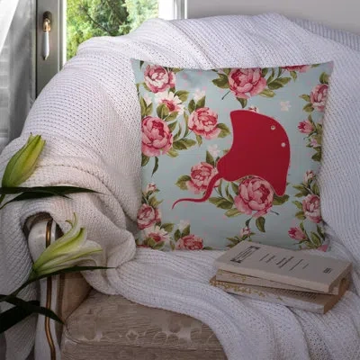 Caroline's Treasures Stingray Shabby Elegance Blue Roses Indoor/outdoor Throw Pillow