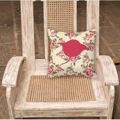 Caroline's Treasures Stingray Shabby Elegance Pink Roses Floral 14" Throw Pillow In Light Yellow