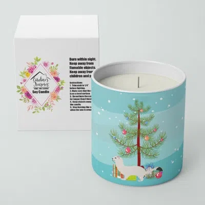 Caroline's Treasures Stoat Short-tailed Weasel Christmas 10 oz Decorative Soy Candle In Blue;green