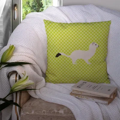 Caroline's Treasures Stoat Short-tailed Weasel Outdoor Throw Pillow In Green