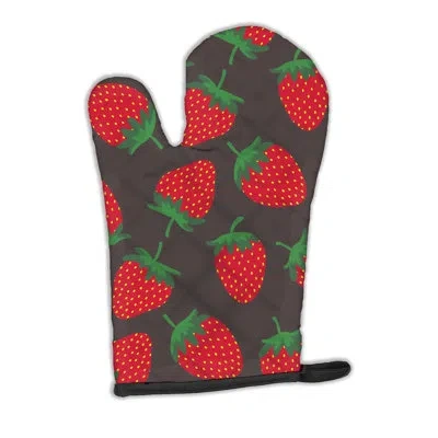 Caroline's Treasures Strawberries Oven Mitt In Red,green,gray