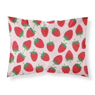 Caroline's Treasures Strawberry On Pillowcase In Pink