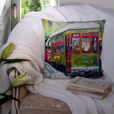 Caroline's Treasures Streetcar Mid Summer Indoor/outdoor Throw Pillow