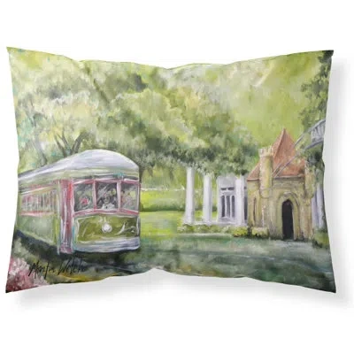 Caroline's Treasures Streetcar Next Stop Audubon Park Moisture Wicking Pillowcase In Green