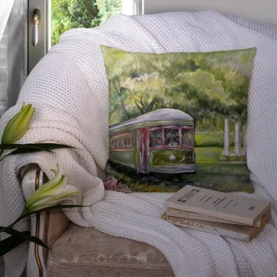Caroline's Treasures Streetcar Next Stop Audubon Park Square Indoor/outdoor Throw Pillow