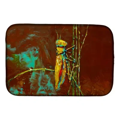 Caroline's Treasures Stuck On Boo Grasshopper Dish Drying Mat In Silver