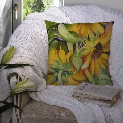 Caroline's Treasures Sunflowers Indoor/outdoor Throw Pillow In Multicolor
