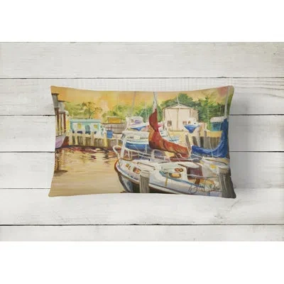 Caroline's Treasures Sunset Bay Sailboat Indoor/outdoor Throw Pillow