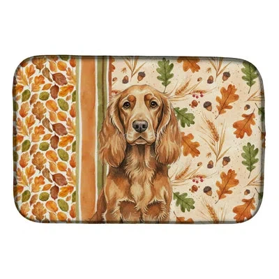 Caroline's Treasures Sussex Spaniel Heirloom Fall Dish Drying Mat In Natural