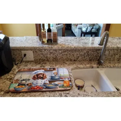 Caroline's Treasures Sussex Spaniel The Chef Dish Drying Mat In Natural
