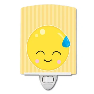 Caroline's Treasures Sweating Face Ceramic Night Light In Yellow