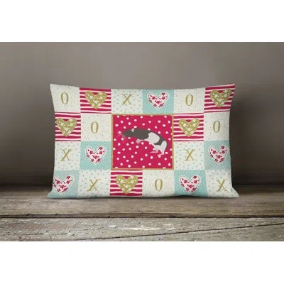 Caroline's Treasures Tailless Rat Love Outdoor Rectangular Cushion With Filling