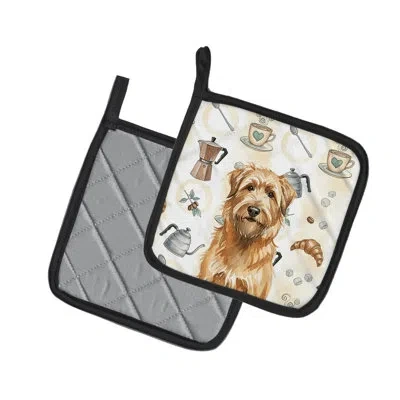 Caroline's Treasures Tawny Briard Coffee Bar Pair Of Pot Holders In Multicolor