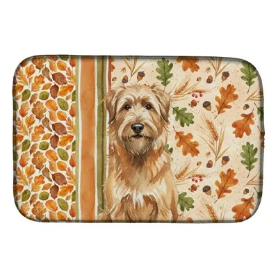 Caroline's Treasures Tawny Briard Heirloom Fall Dish Drying Mat In Natural
