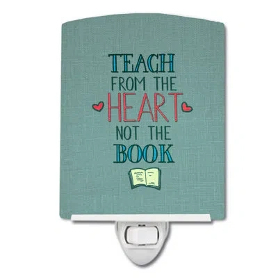 Caroline's Treasures Teach From The Heart Teacher Ceramic Night Light In Green