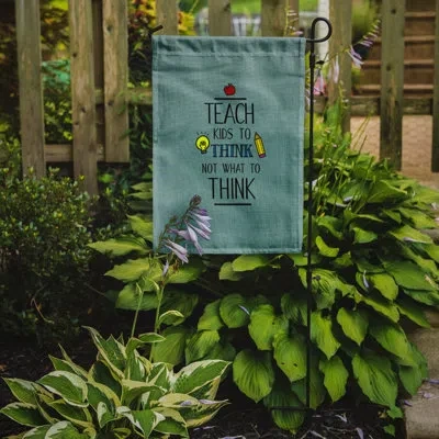 Caroline's Treasures Teach Kis To Think Teacher 2-sided Polyester 15 X 11 In. Garden Flag