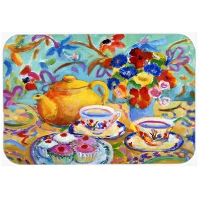 Caroline's Treasures Teal Tea Glass Cutting Board