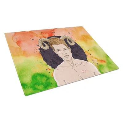 Caroline's Treasures Tempered Glass Aries Zodiac Sign Cutting Board