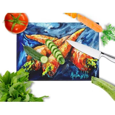 Caroline's Treasures Tempered Glass Carrots Only Three Needed Cutting Board