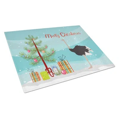 Caroline's Treasures Tempered Glass Common Ostrich Christmas Cutting Board