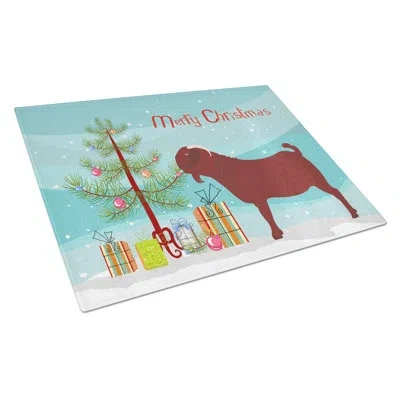 Caroline's Treasures Tempered Glass Kalahari Goat Christmas Cutting Board