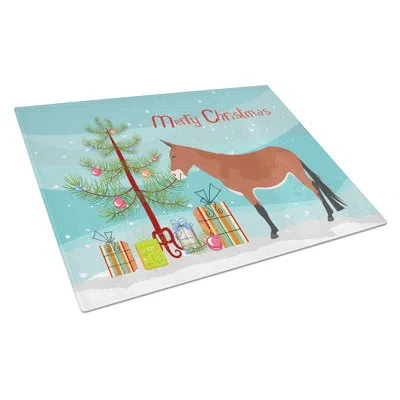 Caroline's Treasures Tempered Glass Mule Christmas Cutting Board
