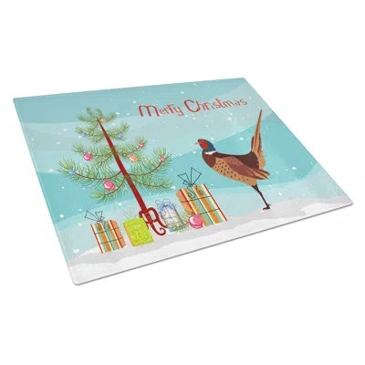 Caroline's Treasures Tempered Glass Ring-necked Common Pheasant Christmas Cutting Board
