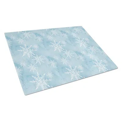 Caroline's Treasures Tempered Glass Watercolor Snowflake Cutting Board
