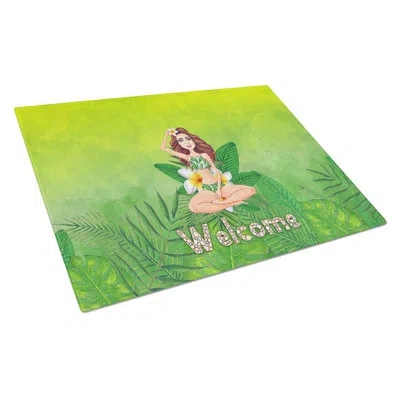 Caroline's Treasures Tempered Glass Welcome Lady In Bikini Summer Cutting Board