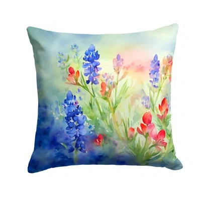 Caroline's Treasures Texas Bluebonnets In Watercolor Throw Pillow In Multicolor