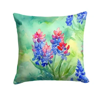 Caroline's Treasures Texas Bluebonnets In Watercolor Throw Pillow In Multicolor