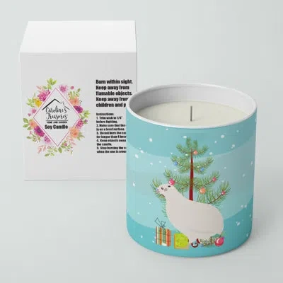 Caroline's Treasures Texas Quail Christmas 10 oz Decorative Soy Candle In Brown;blue;green