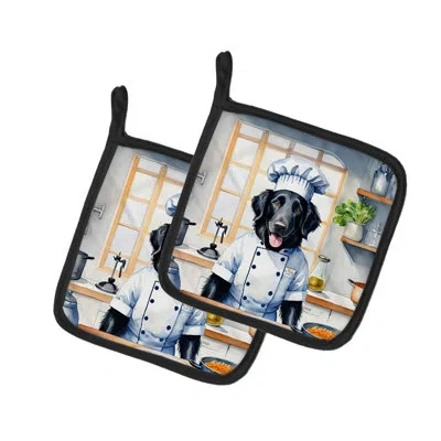 Caroline's Treasures The Dog Chef Polyester Potholder Set In Multicolor