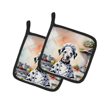 Caroline's Treasures The Dog Chef Polyester Potholder Set In Multicolor