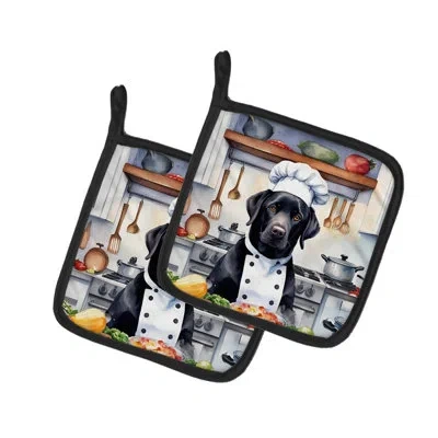 Caroline's Treasures The Dog Chef Polyester Potholder Set In Multicolor