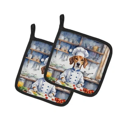 Caroline's Treasures The Dog Chef Polyester Potholder Set In Multicolor