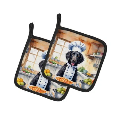 Caroline's Treasures The Dog Chef Polyester Potholder Set In Multicolor