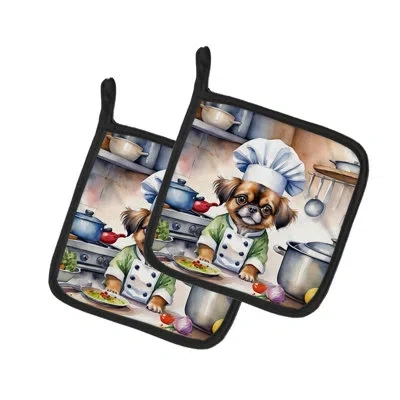 Caroline's Treasures The Dog Chef Polyester Potholder Set In Multicolor