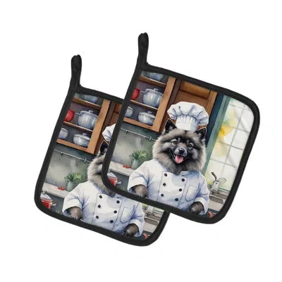 Caroline's Treasures The Dog Chef Polyester Potholder Set In Multicolor
