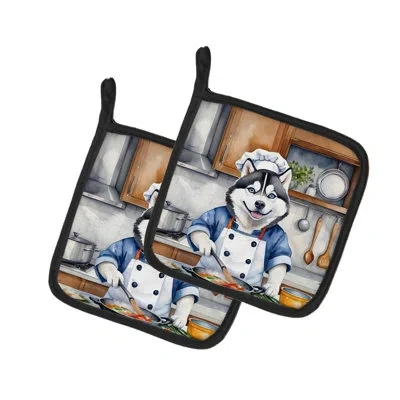 Caroline's Treasures The Dog Chef Set In Multicolor