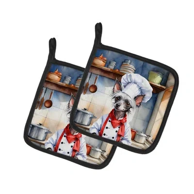 Caroline's Treasures The Dog Chef Set In Multicolor