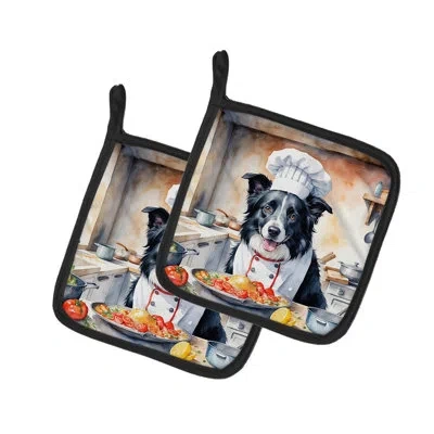 Caroline's Treasures The Dog Chef Set In Multicolor