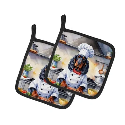 Caroline's Treasures The Dog Chef Set In Multicolor