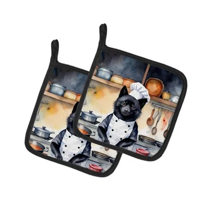Caroline's Treasures The Dog Chef Set In Multicolor