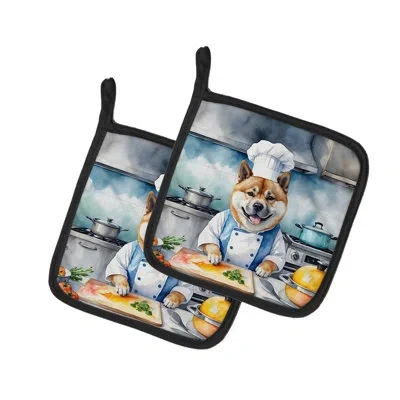 Caroline's Treasures The Dog Chef Set In Multicolor