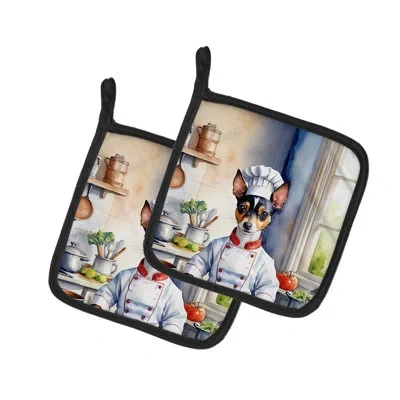 Caroline's Treasures The Dog Chef Set In Multicolor