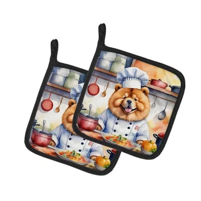 Caroline's Treasures The Dog Chef Set In Multicolor